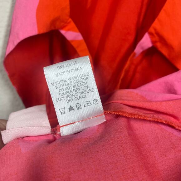 Staud 4 Georgia Romper Red Pink Cotton Blend Floral Halter Neck Tie Back - Picture 12 of 13